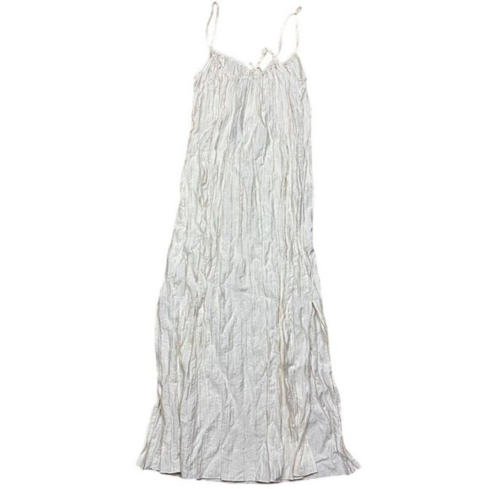 NWT J. Crew Women's Beige Crinkled‎ Side-Slit Midi Dress XXS Summer Casual - Picture 7 of 9